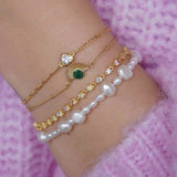 Enamel - Forgyldt Pealie armbånd - Model: B79G