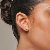 Enamel - Forgyldt Cherry, Grass Green ørestik - Model: E218GM-grassgreen