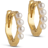 Enamel - Forgyldt Paula Pearl øreringe 10 mm - Model: E270GM
