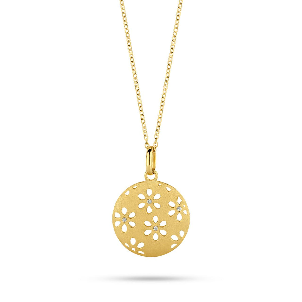 Køb Spirit Icons -Forgyldt sølv halskæde Flora m. zirkonia - Modelnr. SI-10572-70 hos Guldsmed Smeds