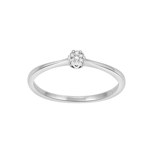 Køb Siersbol - 14kt. hvidguld ring med 0.03ct W/SI - Model: 110 002BR6 hos Guldsmed Smeds
