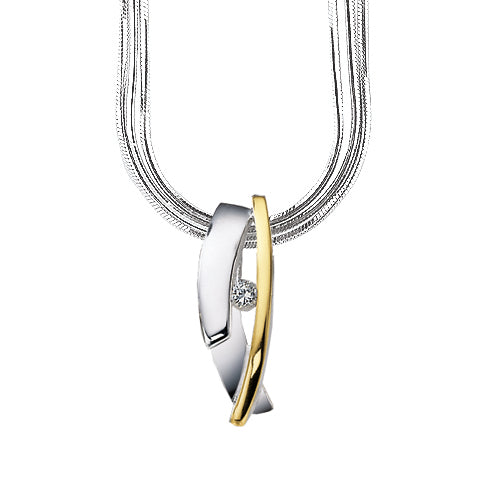Køb Aagaard - SØLV COLLIER M/14KT+SY.ZIRCONIA - Modelnr.: 1132881-42K hos Guldsmed Smeds