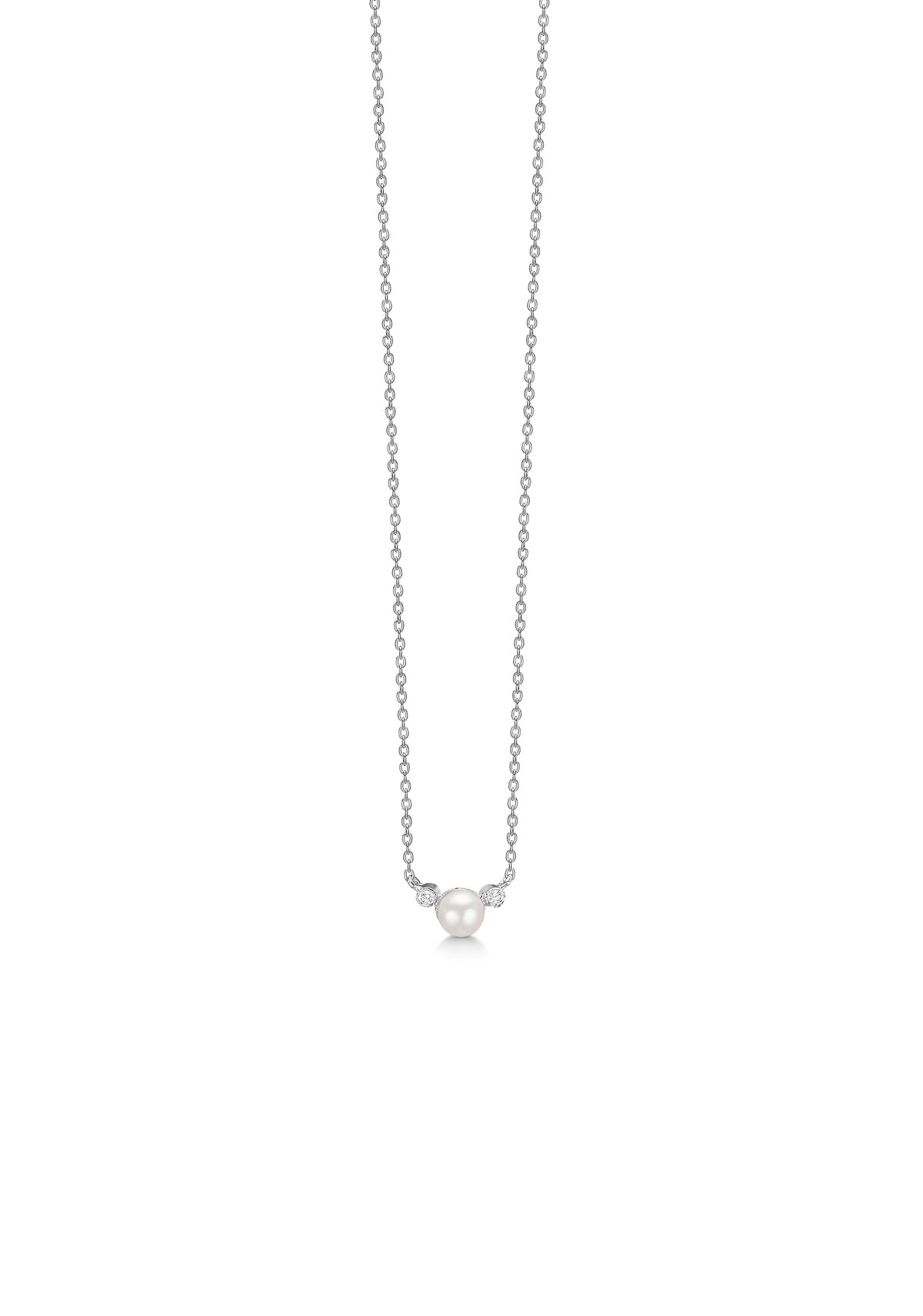 Køb Aagaard - SØLV COLLIER M/FERSKVANDSPERLE+SY.ZIRCON - Modelnr.: 11333074-45 hos Guldsmed Smeds