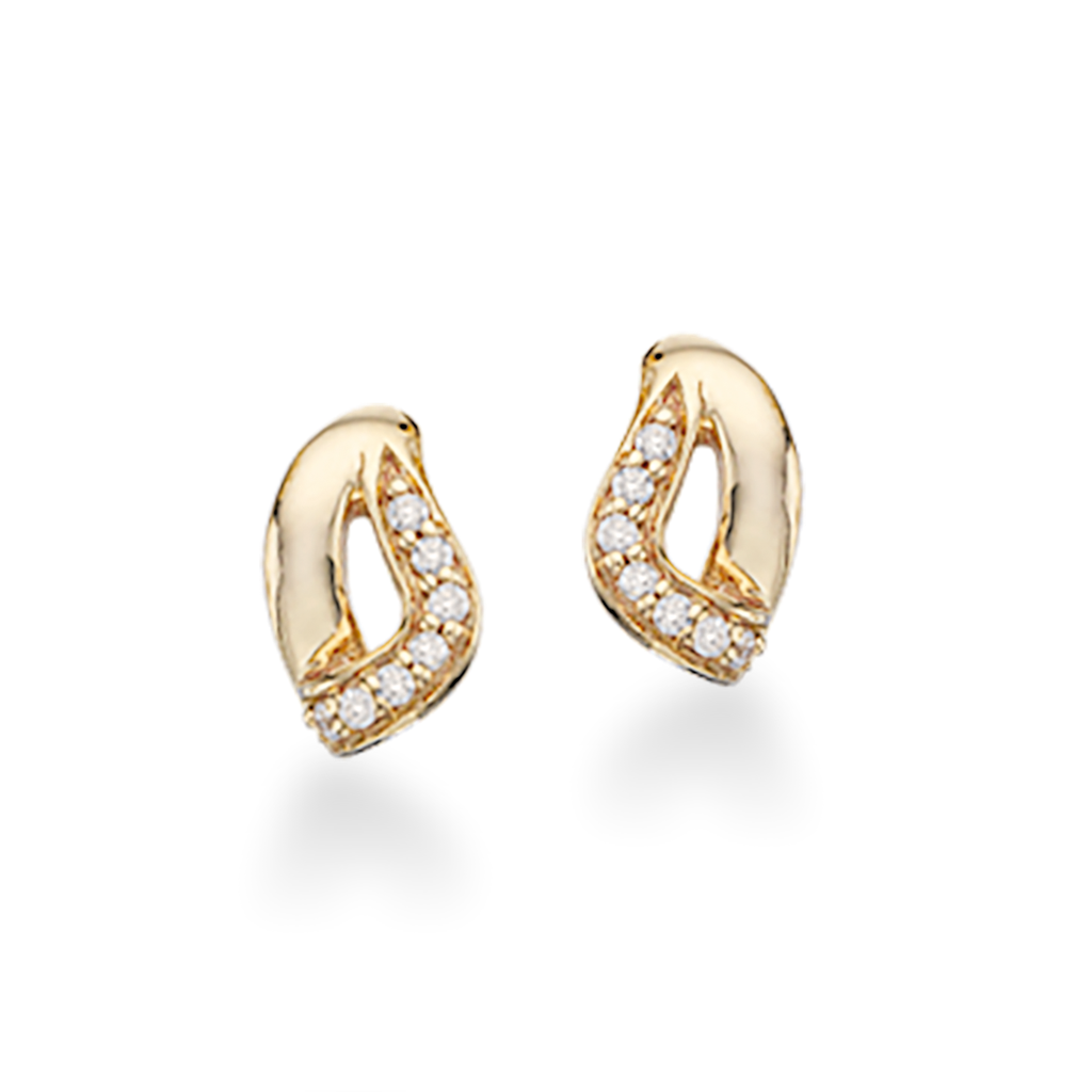 Køb Scrouples - Ørestikker 8 kt. guld med zir - Model nr.: 120123 hos Guldsmed Smeds