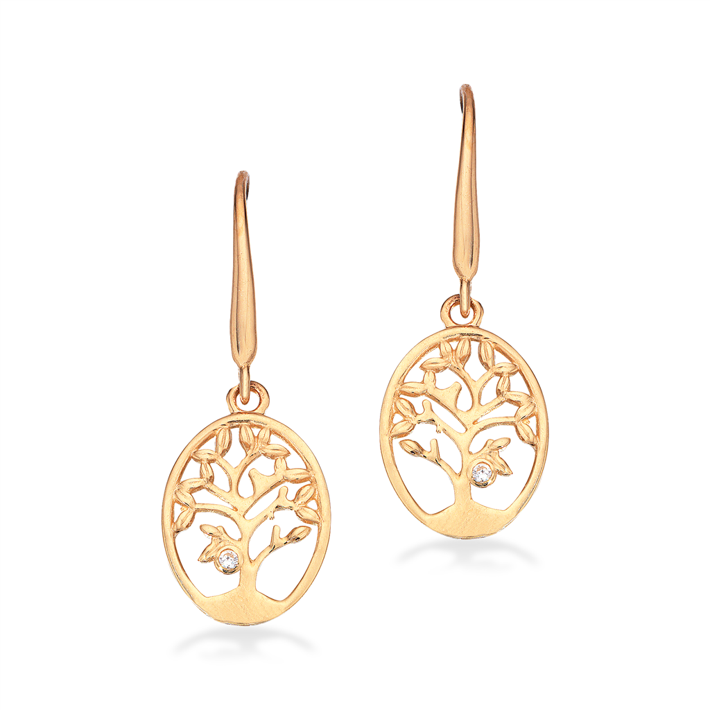 Scrouples - 8 kt guld livets træ ørebøjle - Model: 122433