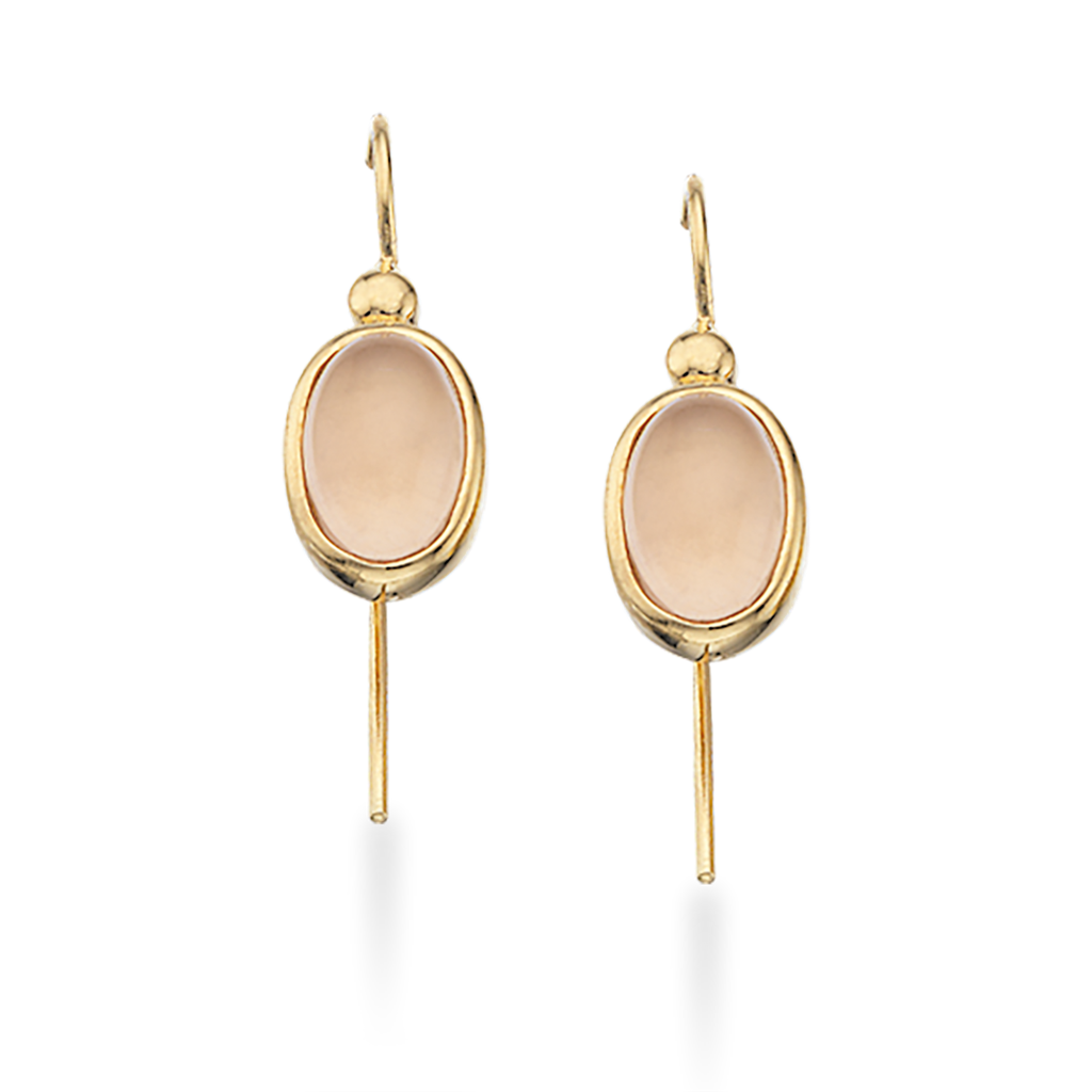Køb Scrouples - Ørebøjle forgyldt m. rosa quartz - Model nr.: 154672 hos Guldsmed Smeds