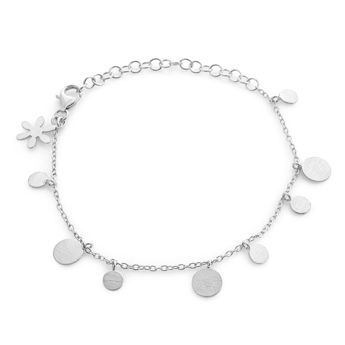 Køb Susanne Friis Bjørner - Armbånd sølv 16-21 cm m. Matte mønter - Modelnr.: SFB-1569-1 hos Guldsmed Smeds