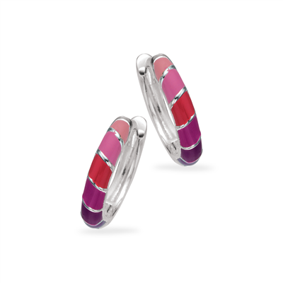 Scrouples - Sølv creol pink/lilla - 12 mm - Model: 157902