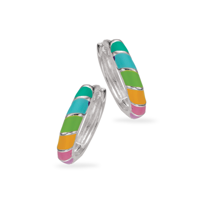 Scrouples - Sølv creol multicolor - 12 mm - Model: 157912