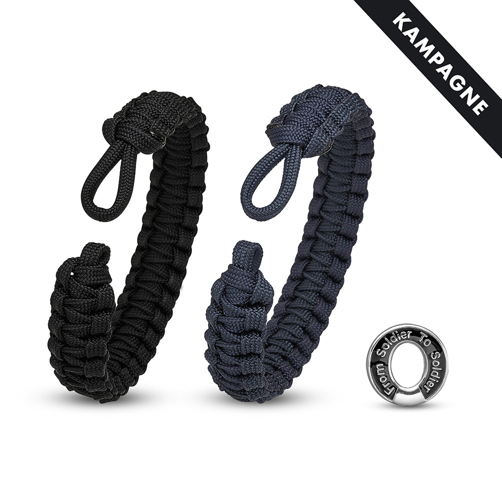 Køb Aagaard - FROM SOLDIER TO SOLDIER - kampagne med 2 armbånd og 1 lås. - Model: 1605-FSTS-01-S hos Guldsmed Smeds