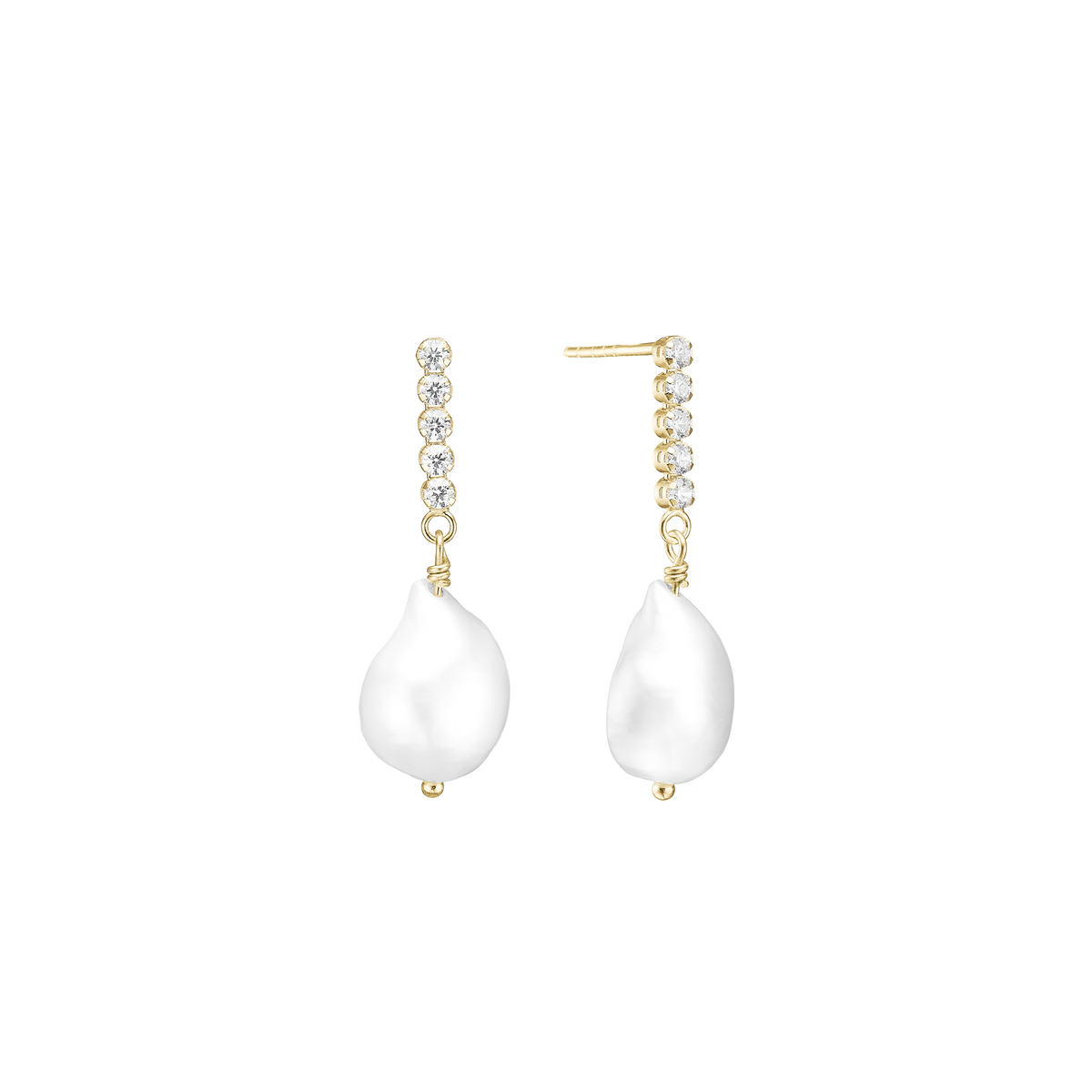 Aagaard - Ørehænger forgyldt "Sparkling Pearls" - Model: 1670-S-G43