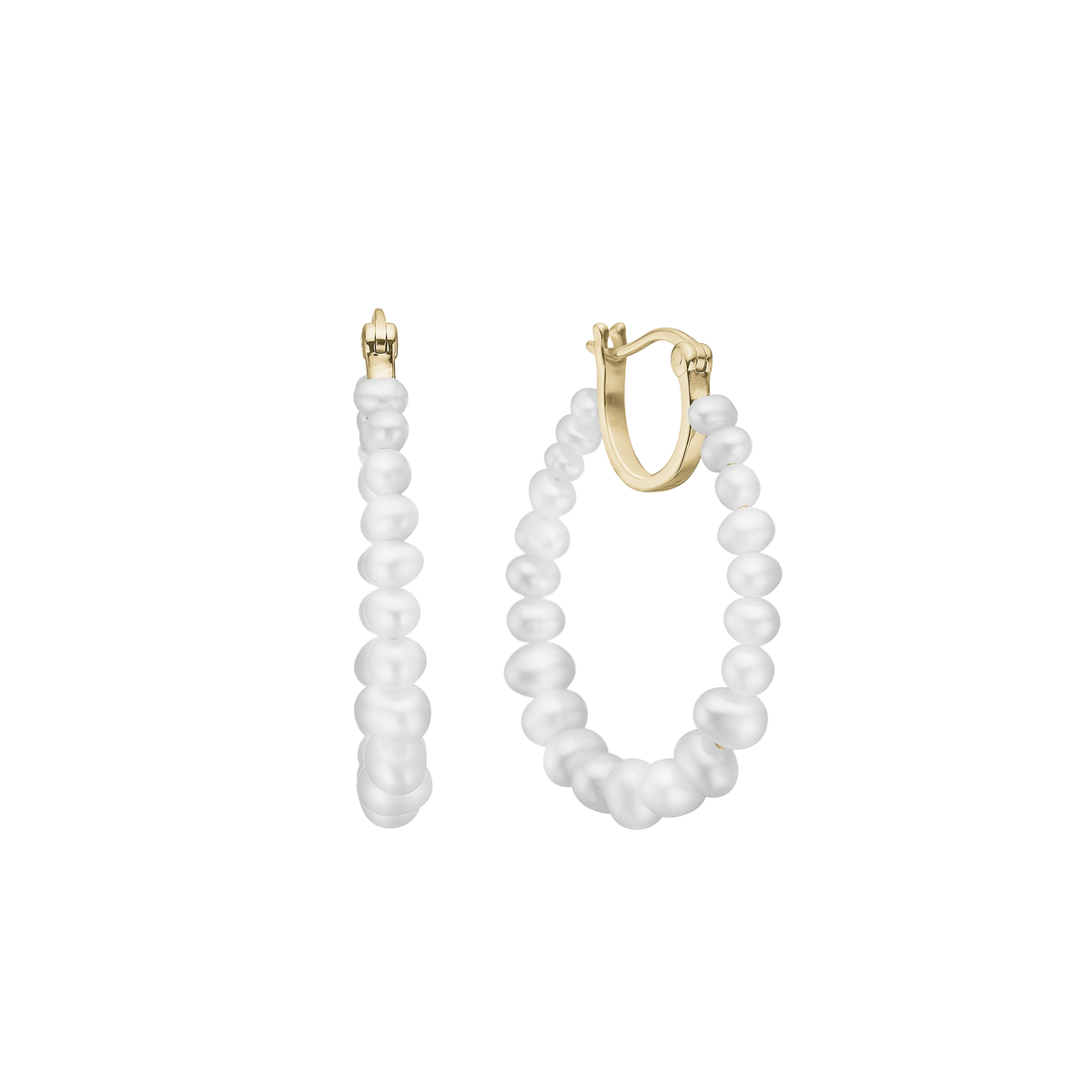 Aagaard - Creol i forgyldt med perler "Pearl Hoop" - Model: 1670-S-G53