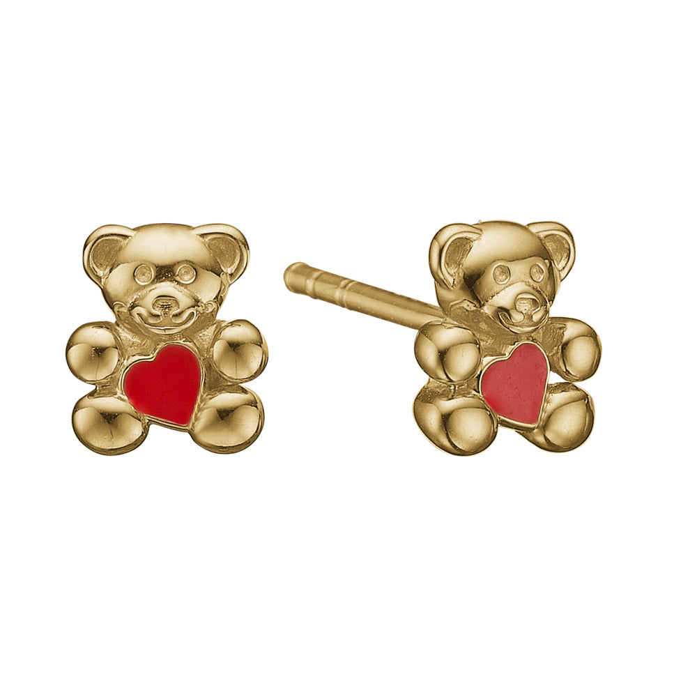 Køb Aagaard - Ørestikker forgyldt sølv, Bamse - Model: 1671-K-G22 hos Guldsmed Smeds