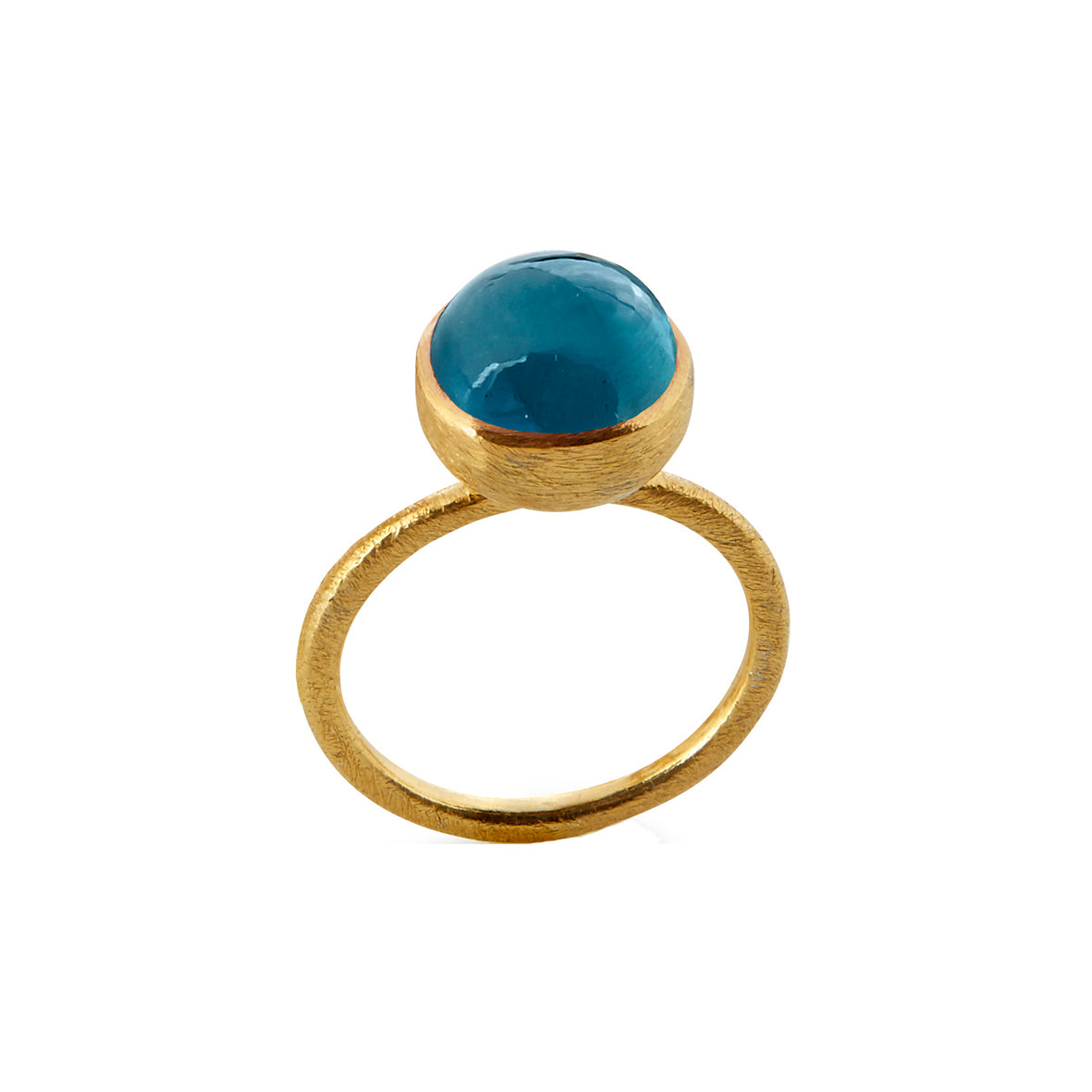 Køb Susanne Friis Bjørner - Ring Forgyldt sølv m. London Blue krystal 10 mm - Modelnr.: SFB-1678-2-174 hos Guldsmed Smeds