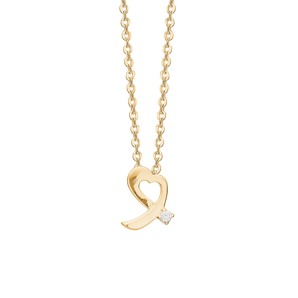 Køb Aagaard - Vedhæng, 8kt guld, hjerte med diamant - Model: 1680-G8-04 hos Guldsmed Smeds