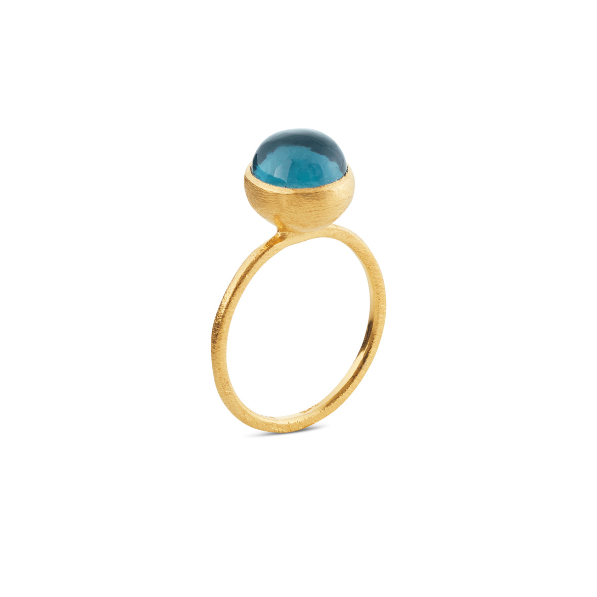 Køb Susanne Friis Bjørner - Ring forg. sølv m. 8mm cab-london blå krystal - Modelnr.: SFB-1692-2-174 hos Guldsmed Smeds