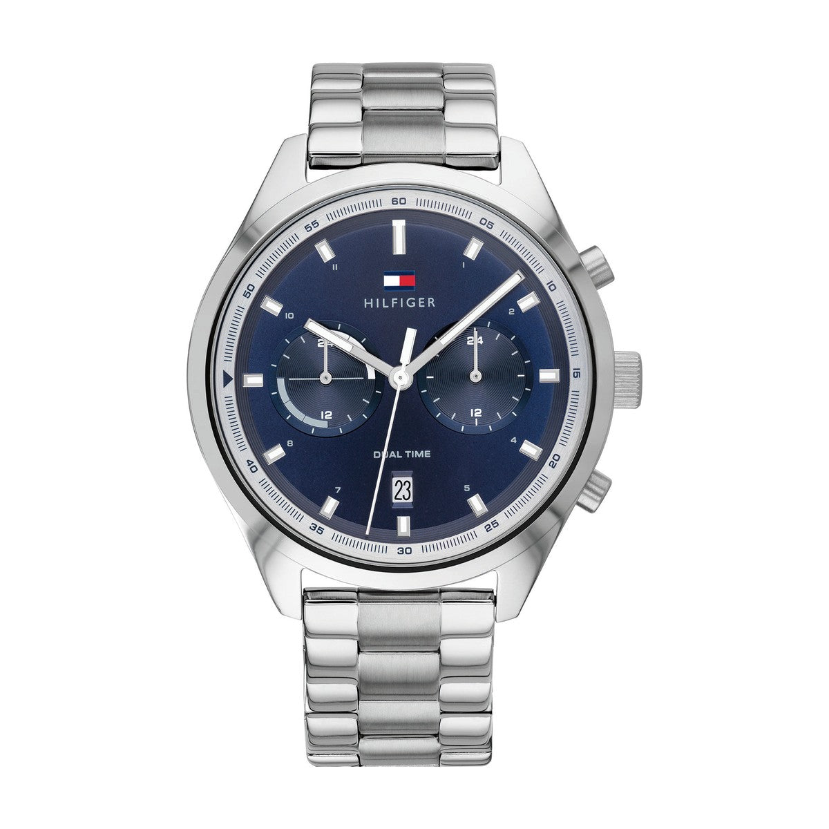 Køb Tommy Hilfiger - Herreur stål med lænke, blå multi skive - Model: 1791725 hos Guldsmed Smeds