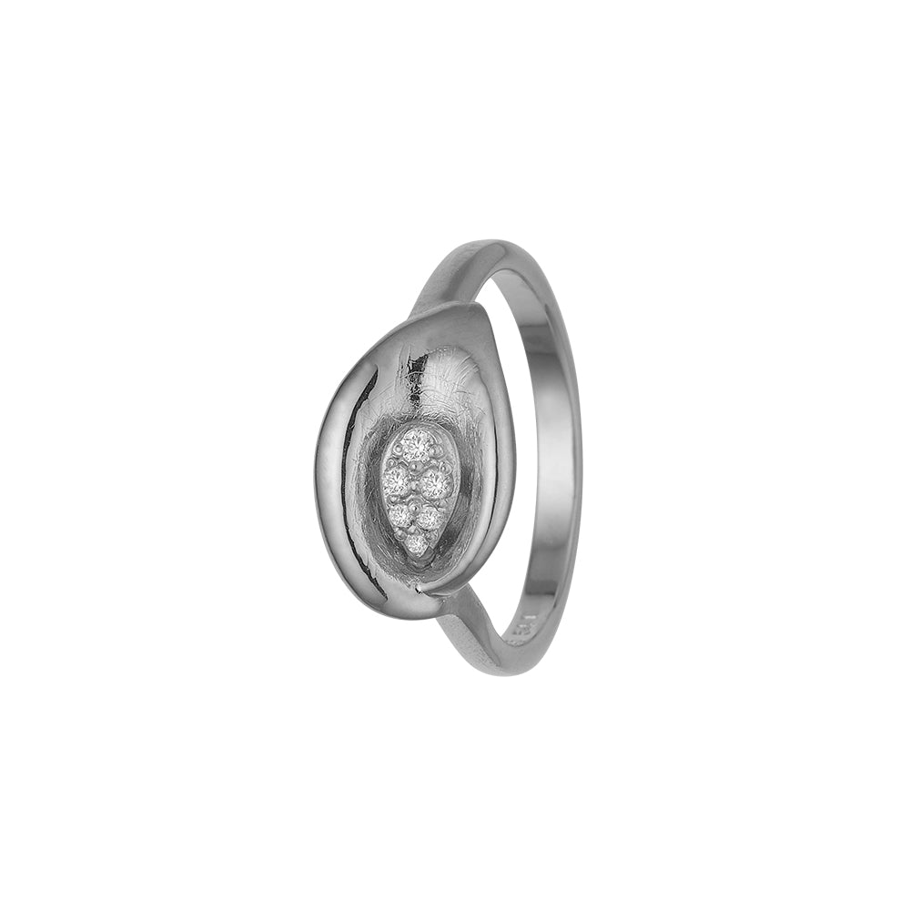 Køb Aagaard - Dame ring, blad m/6 cz, sølv - Model: 1800-S-S04 hos Guldsmed Smeds