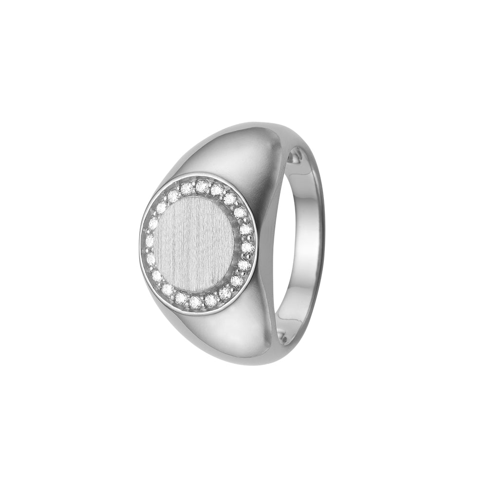 Køb Aagaard - Ring, signet m zir. sølv - Model: 1800-S-S11 hos Guldsmed Smeds