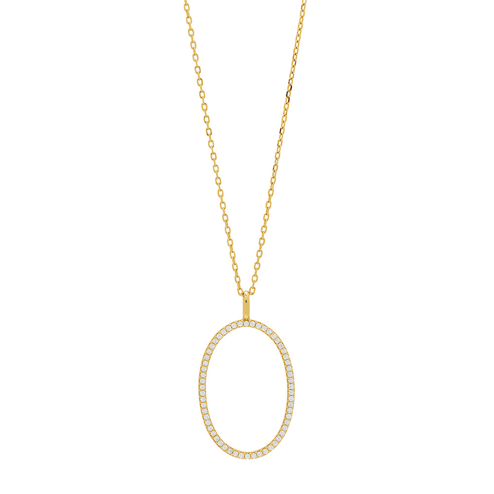 Køb JOANLI - Forg. sølvvedh. EMILYNOR - 25 mm oval m. cz - 60+10 cm - Modelnr.: 245 126-3 hos Guldsmed Smeds