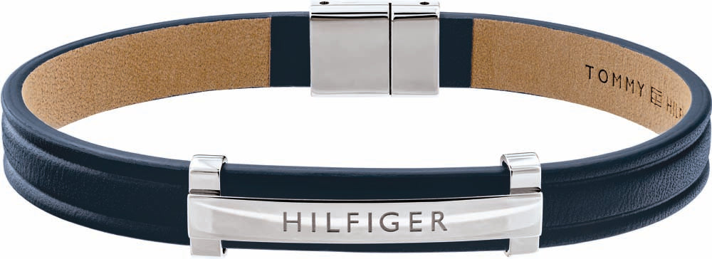 Køb Tommy Hilfiger - Herre læder armbånd, blå, stål - Model: 2790160 hos Guldsmed Smeds