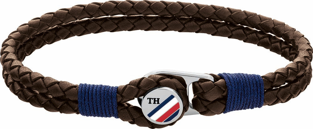 Køb Tommy Hilfiger - Mørke brunt flettet læder armbånd - Model: 2790196 hos Guldsmed Smeds