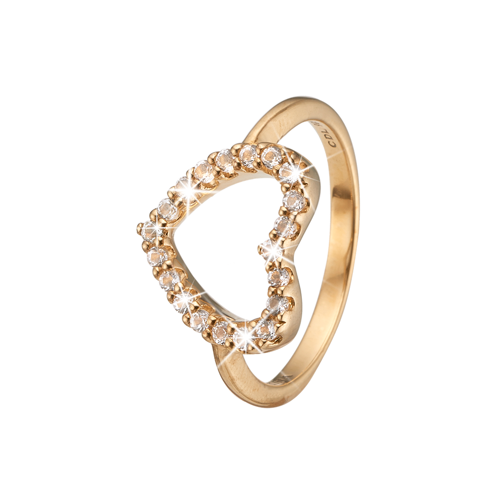 Køb Christina Jewelry - Ring, Topaz Heart, goldpl silver - Model: 800-3.21.B hos Guldsmed Smeds