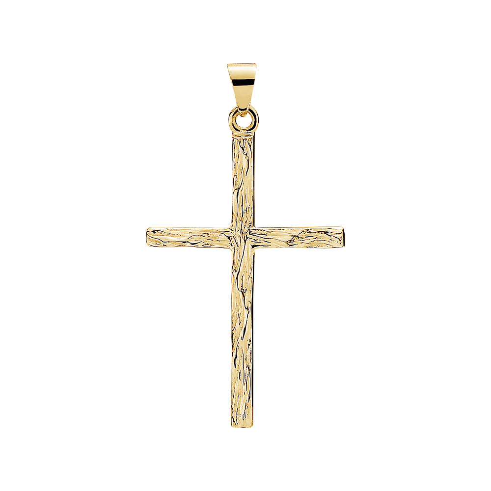 Køb Lund Copenhagen - 8 kt. guld kors med rustik overflade, 30 x 20mm - Model: 306072 hos Guldsmed Smeds