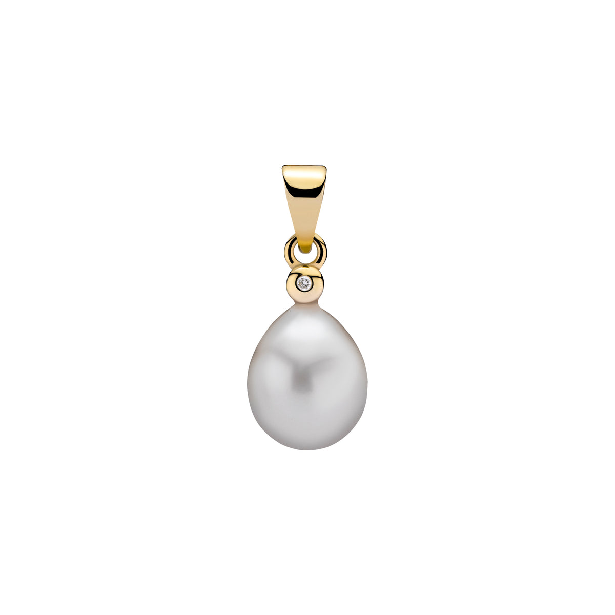 Køb Lund of Copenhagen - Vedhæng med ferskvandsperle 7,5-8mm og diamant 0,005CT. W.SI. - Model: 3081150-33 hos Guldsmed Smeds