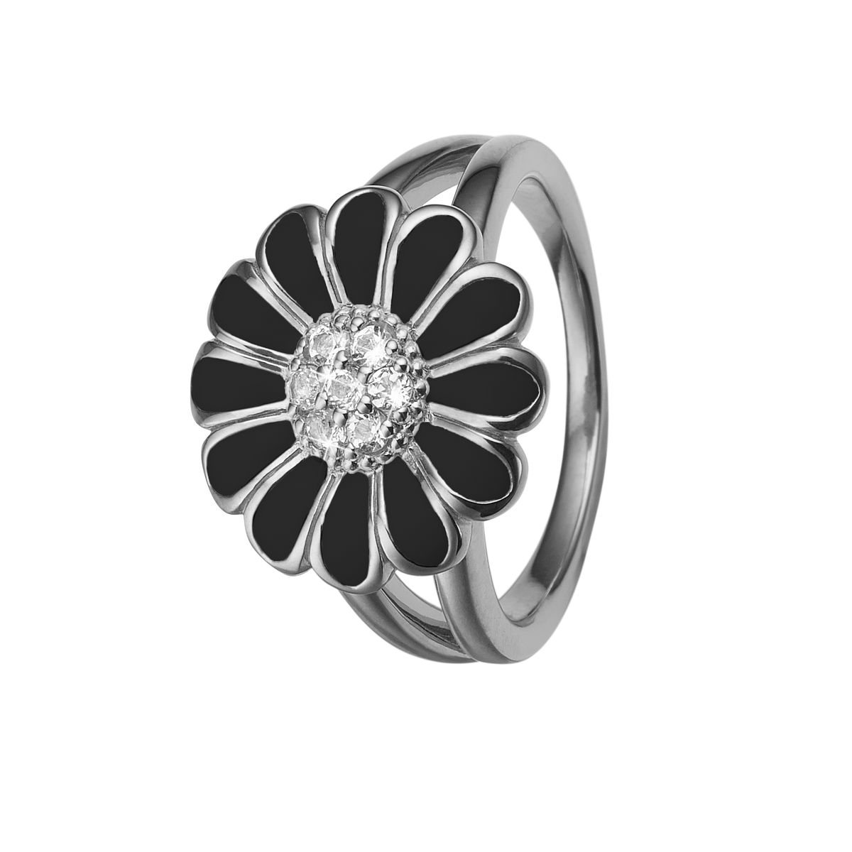 Køb Christina Collect Ring - Topaz big black marguerit, sølv - Modelnr.: 4.5.A hos Guldsmed Smeds
