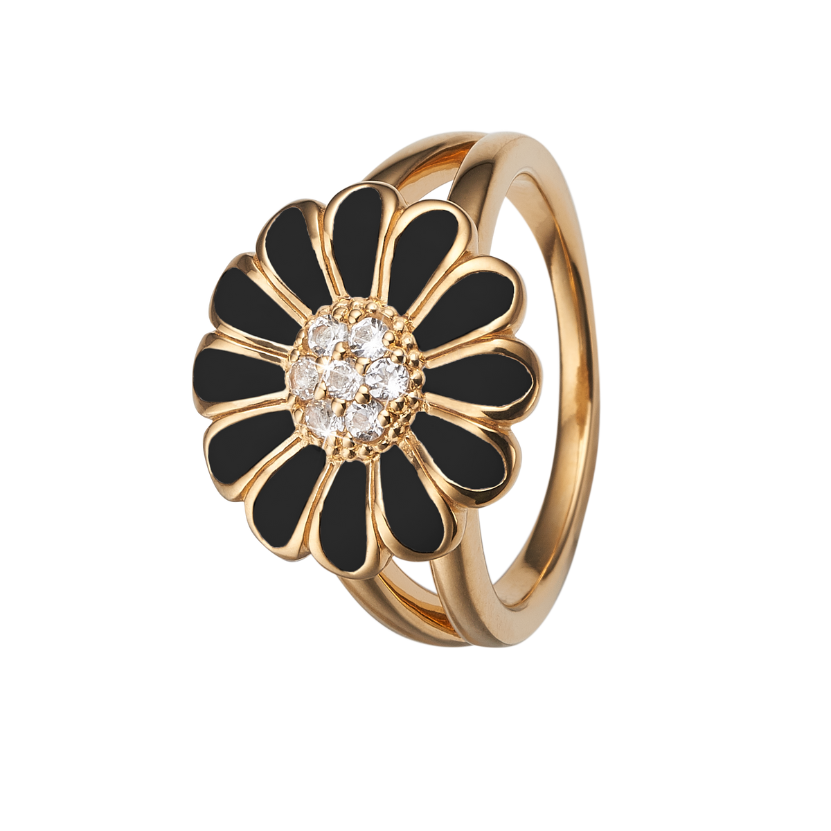 Køb Christina Collect Ring - Topaz big black marguerit, Forgyldt sølv - Modelnr.: 4.5.B hos Guldsmed Smeds