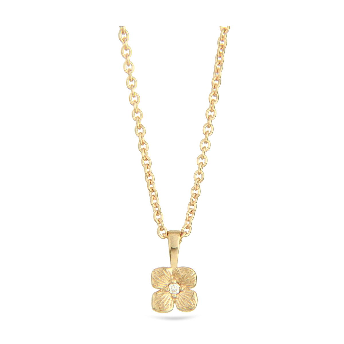 Jeberg Jewellery - Forgyldt Hortensia halskæde med diamant - Model: 40070-G