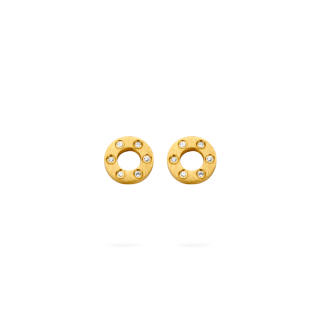 Køb SPIRIT ICONS - WHEEL , ØRESTIK I FORGYLDT SØLV MED ZIRKON - MODEL: 40032 hos Guldsmed Smeds