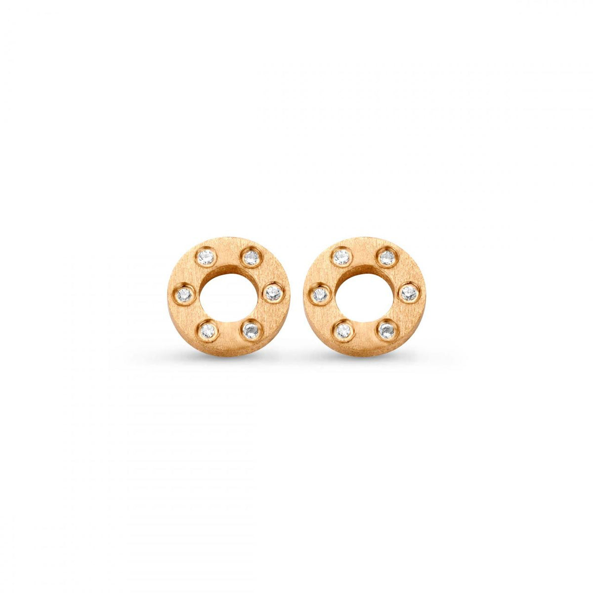 Køb SPIRIT ICONS - WHEEL , ØRESTIK I ROSA FORGYLDT SØLV MED ZIRKON - MODEL: 40034 hos Guldsmed Smeds