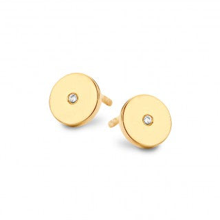 Køb SPIRIT ICONS - PULSE , ØRESTIK I FORGYLDT SØLV W/VS 0,02 CT - MODEL: 40582 hos Guldsmed Smeds