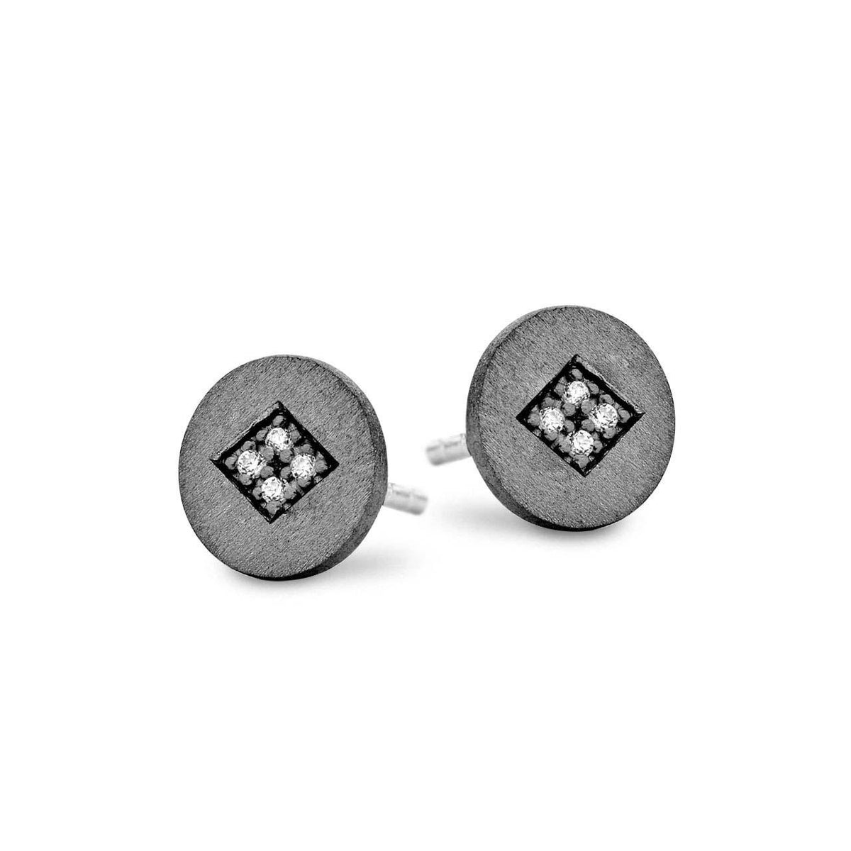 Køb SPIRIT ICONS - SHINE , ØRESTIK I SORT RHODINERET SØLV MED HVID ZIRKON - MODEL: 40613 hos Guldsmed Smeds
