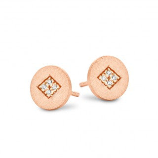 Køb SPIRIT ICONS - SHINE , ØRESTIK I ROSA FORGYLDT SØLV MED ZIRKON - MODEL: 40614 hos Guldsmed Smeds