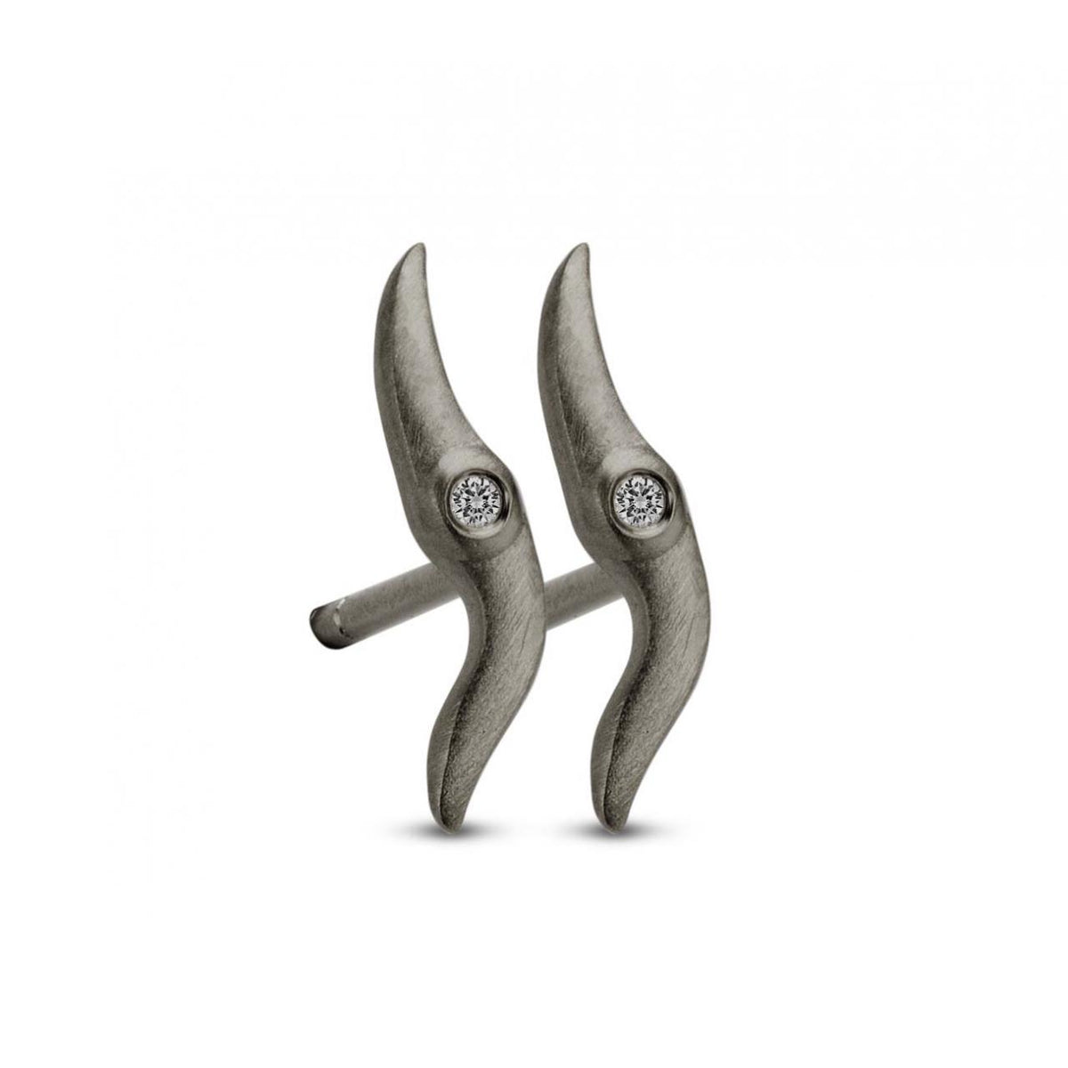 Køb SPIRIT ICONS - WAVE , ØRESTIK I SORT RHODINERET SØLV MED ZIRKON - MODEL: 40723 hos Guldsmed Smeds