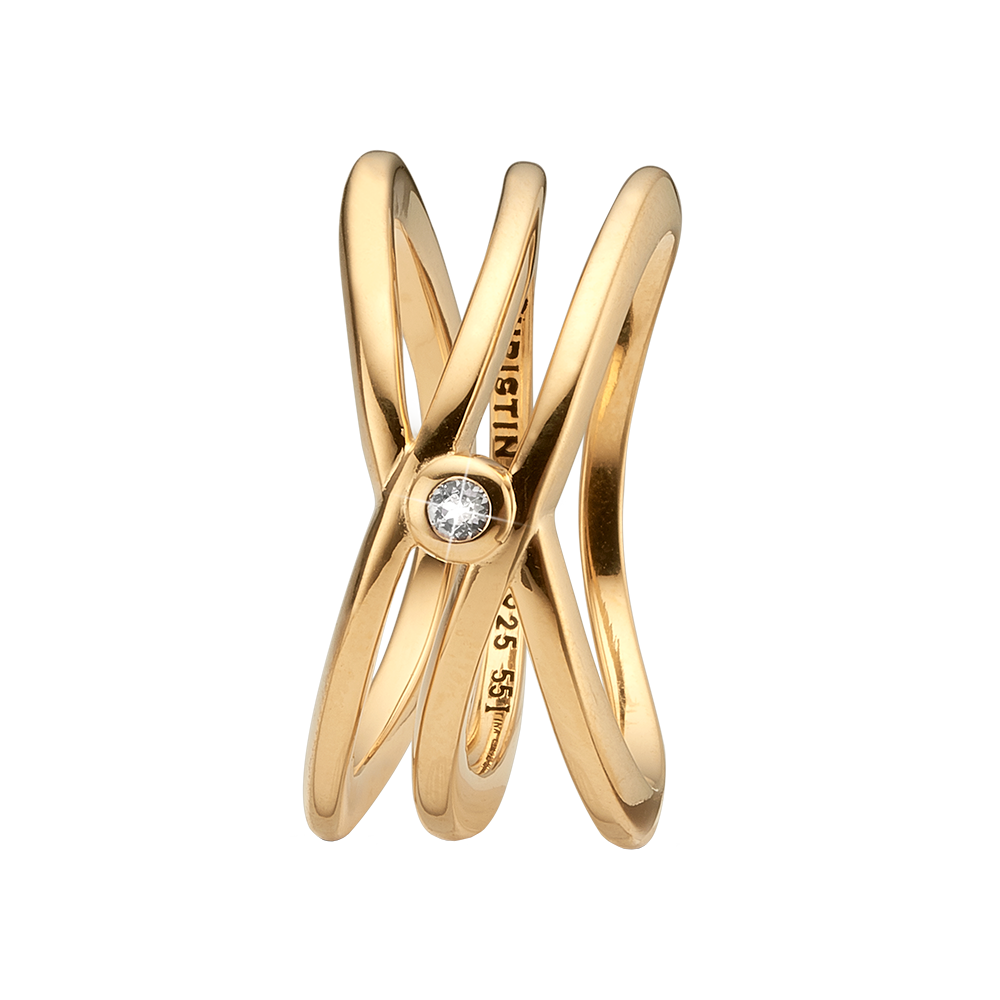Køb Christina Jewelry - Ring, My One and Only, størrelse 49, goldpl silver - Model: 800-5.4.B hos Guldsmed Smeds