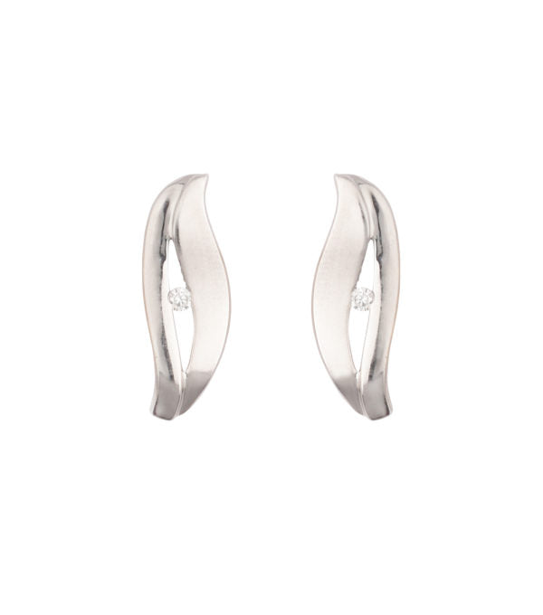 Køb L&G - Ørestik 8 kt hvidguld m. zirk - Modelnr: LG-502014 hos Guldsmed Smeds