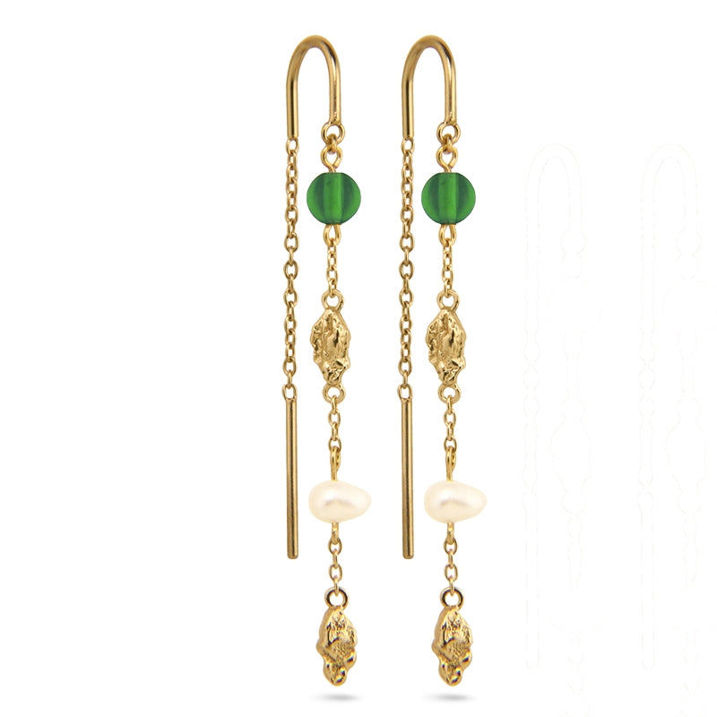 Jeberg Jewellery - Forgyldt - I AM GOLD Chain Agate Ørering - Model: 52030