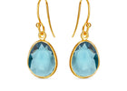Susanne Friis Bjørner - Ørehænger, forgyldt sølv m. London Blue Krystal - Modelnr.: SFB-5568-2-174