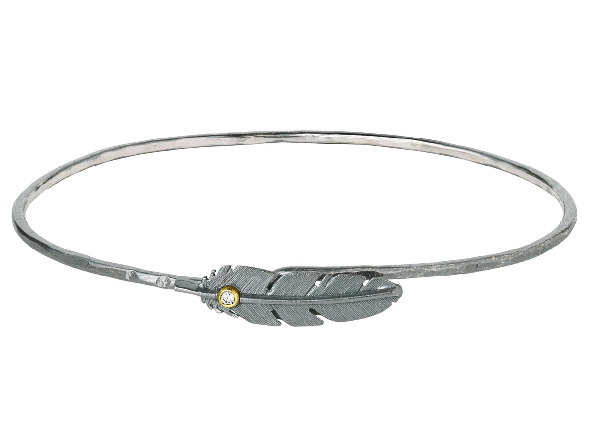 Køb Heiring - Fjer armring med 0.02W/Vs brill - Oxyd. - Model: HE-29-7-77BR/OX hos Guldsmed Smeds