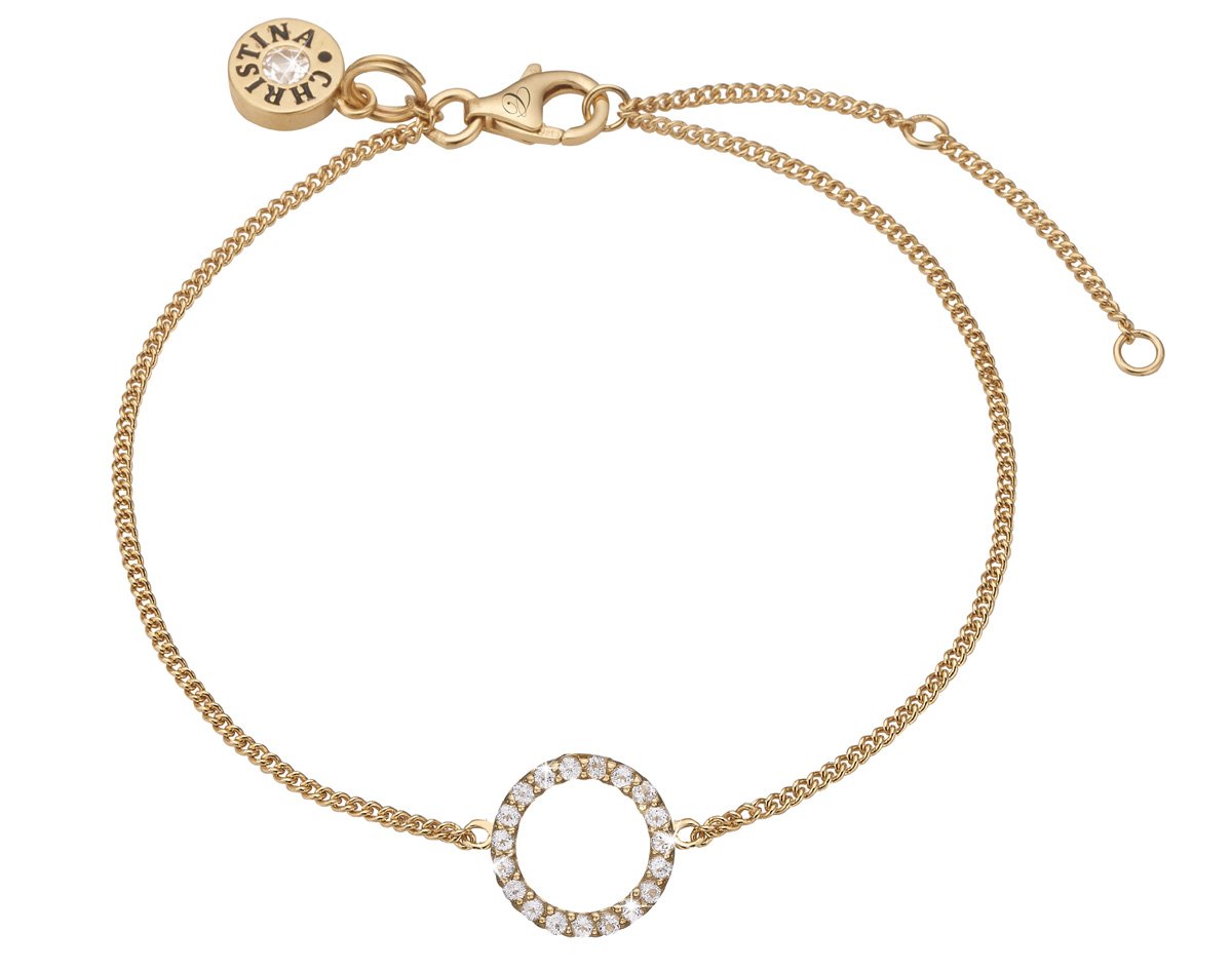 Køb Christina jewelry & watches - Sparkling Circle, bracelet, goldpl silver - Modelnr.: 601-G06 hos Guldsmed Smeds