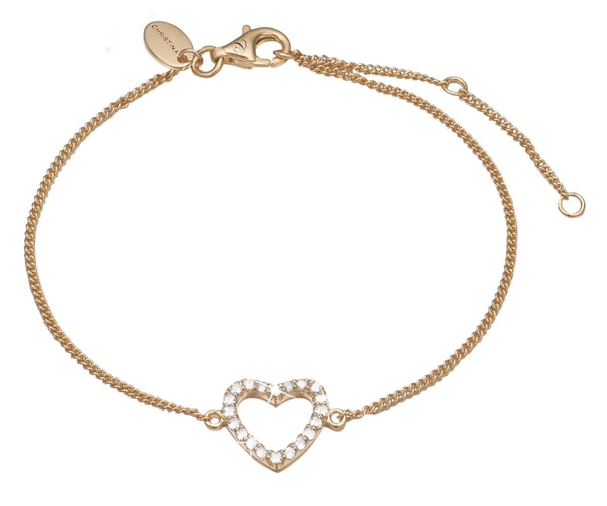 Køb Christina Jewelry & Watches - Topaz Heart armbånd, forgyldt sølv - Modelnr.: 601-G15 hos Guldsmed Smeds