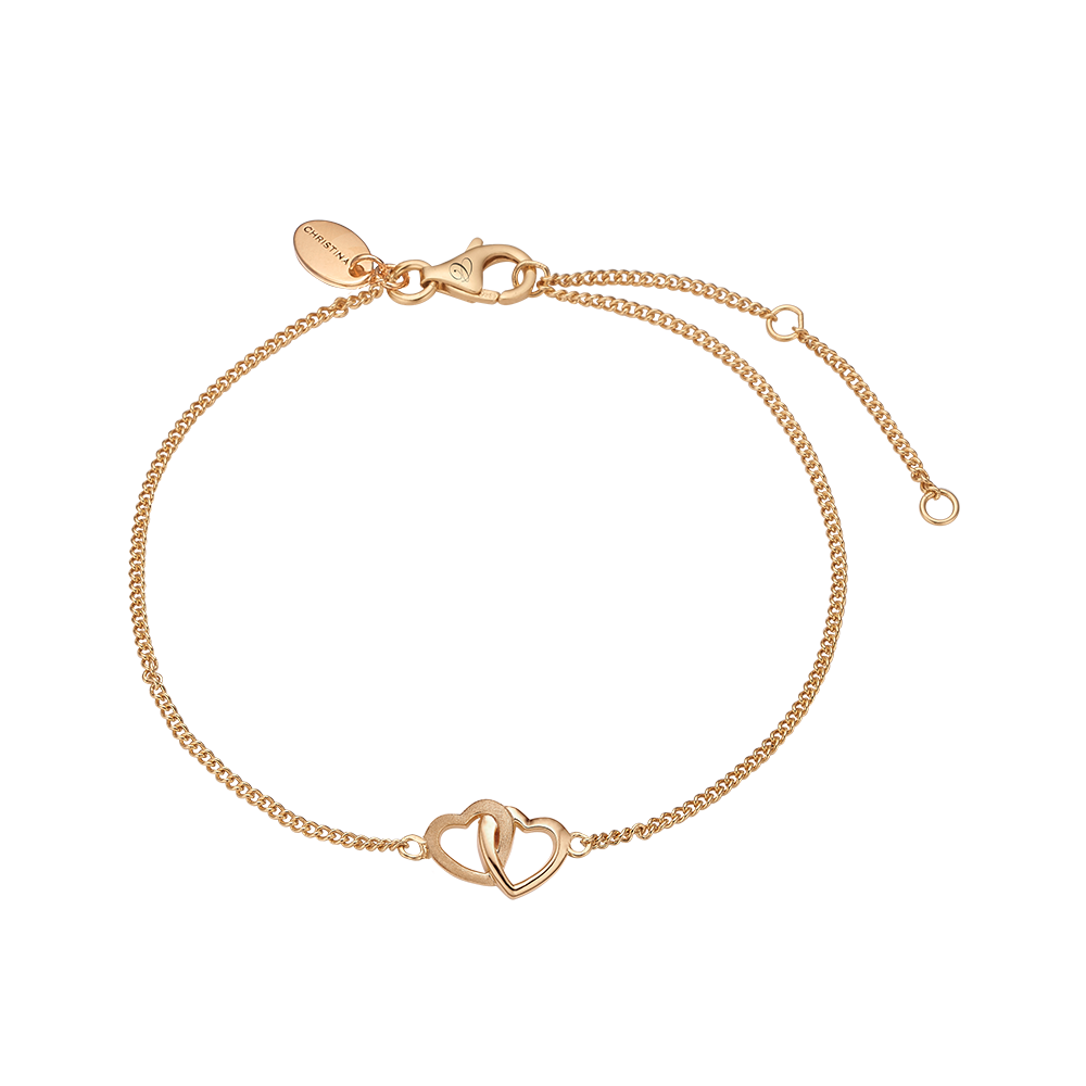 Køb Christina Jewelry & Watches - Double Hearts, goldpl silver - Model: 601-G21 hos Guldsmed Smeds