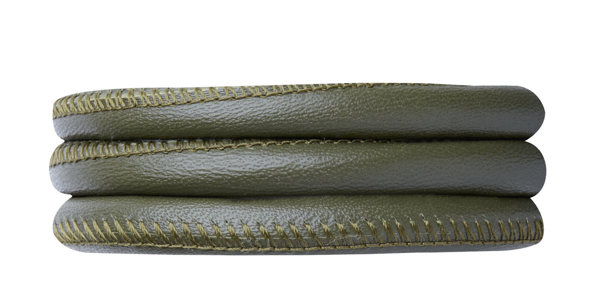 Køb Christina læderarmbånd - dobbelt, kalveskind, olive - Modelnr.: 601-70OLIVE hos Guldsmed Smeds