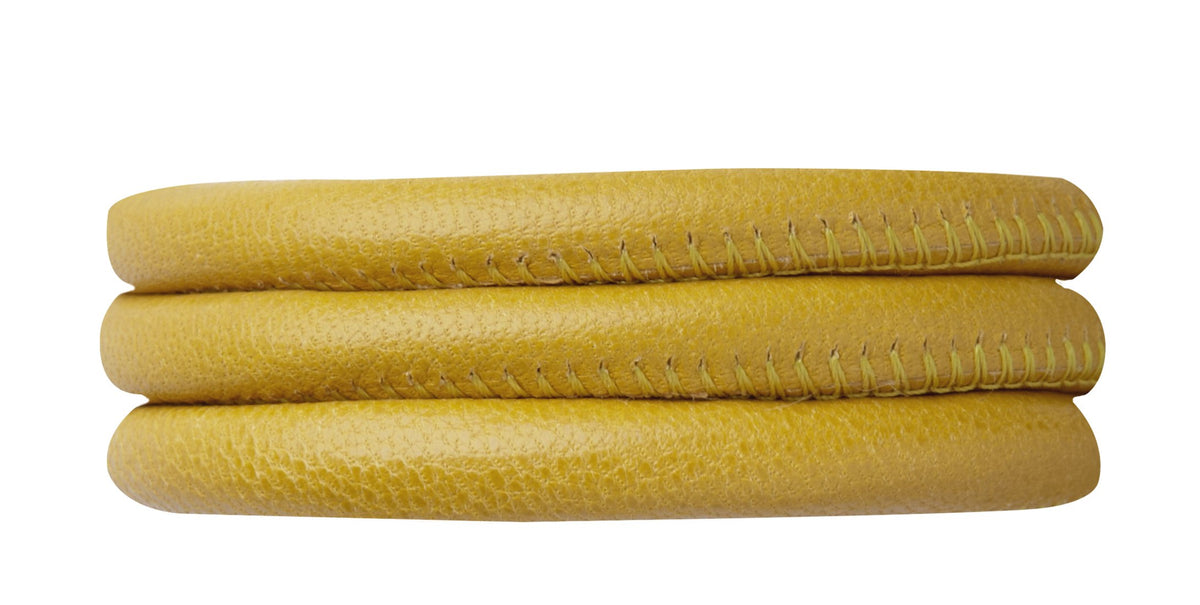 Køb Christina læderarmbånd - dobbelt, kalveskind, gul - Modelnr.: 601-70yellow hos Guldsmed Smeds