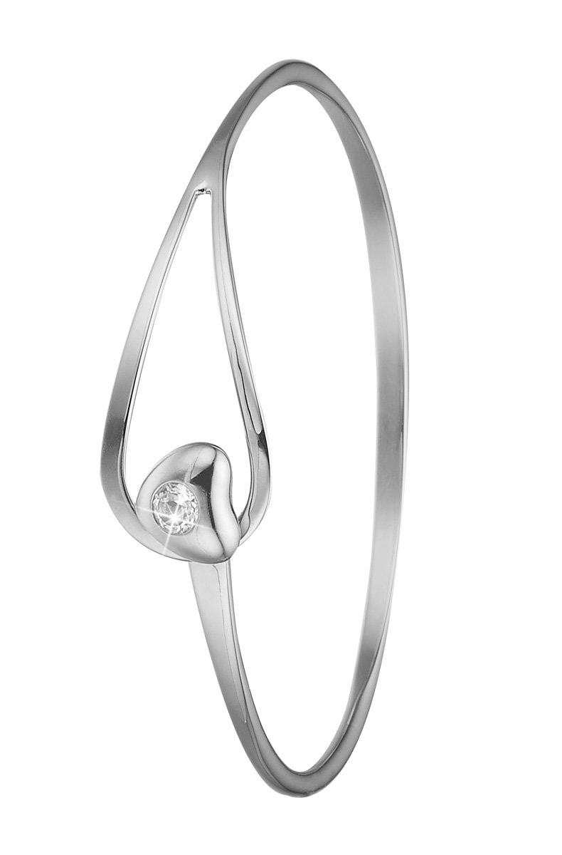 Køb Christina jewelry & watches - Open Heart, cuff bangle, silver, size small - Modelnr.: 601-S-Heart-S hos Guldsmed Smeds