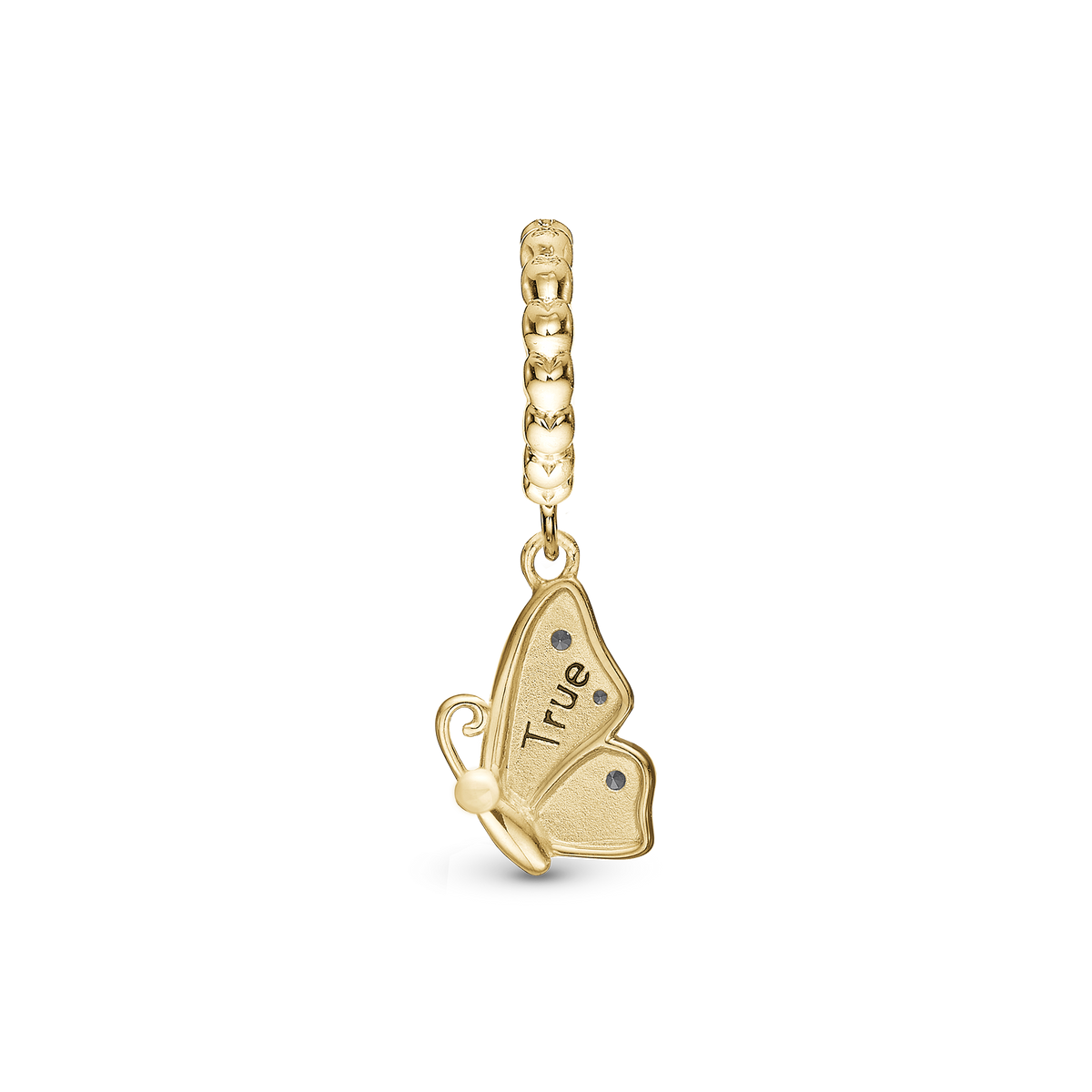 Christina "Butterfly True" charm i forgyldt sølv – model 610-G113